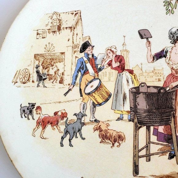 Very Rare Antique French Sarreguemines Plate - Picture 9 of 10